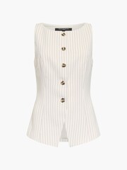 French Connection White Vinnie Pinstripe Waistcoat - Image 6 of 6