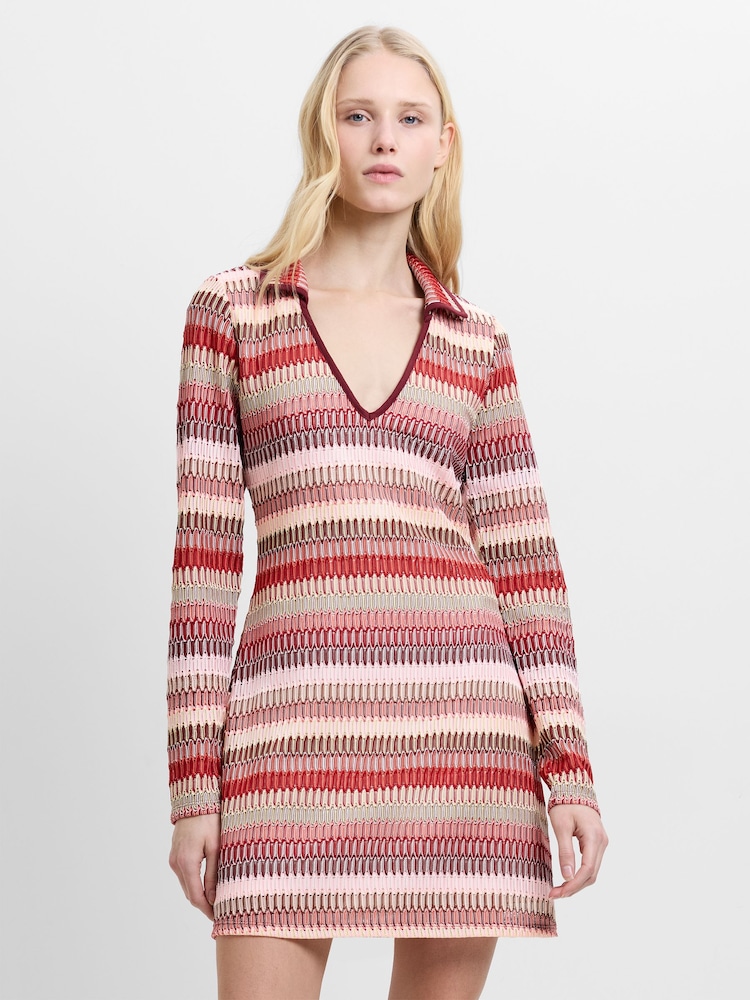 French Connection Charleen Crochet Striped Mini Dress - Image 1 of 6 French Connection Charleen Crochet Striped Mini Dress - Image 1 of 6