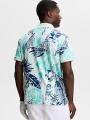 J.Lindeberg Blue Tour Tech Print Polo Shirt - Image 2 of 5