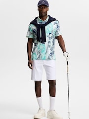 J.Lindeberg Blue Tour Tech Print Polo Shirt - Image 3 of 5