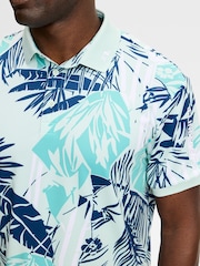 J.Lindeberg Blue Tour Tech Print Polo Shirt - Image 4 of 5