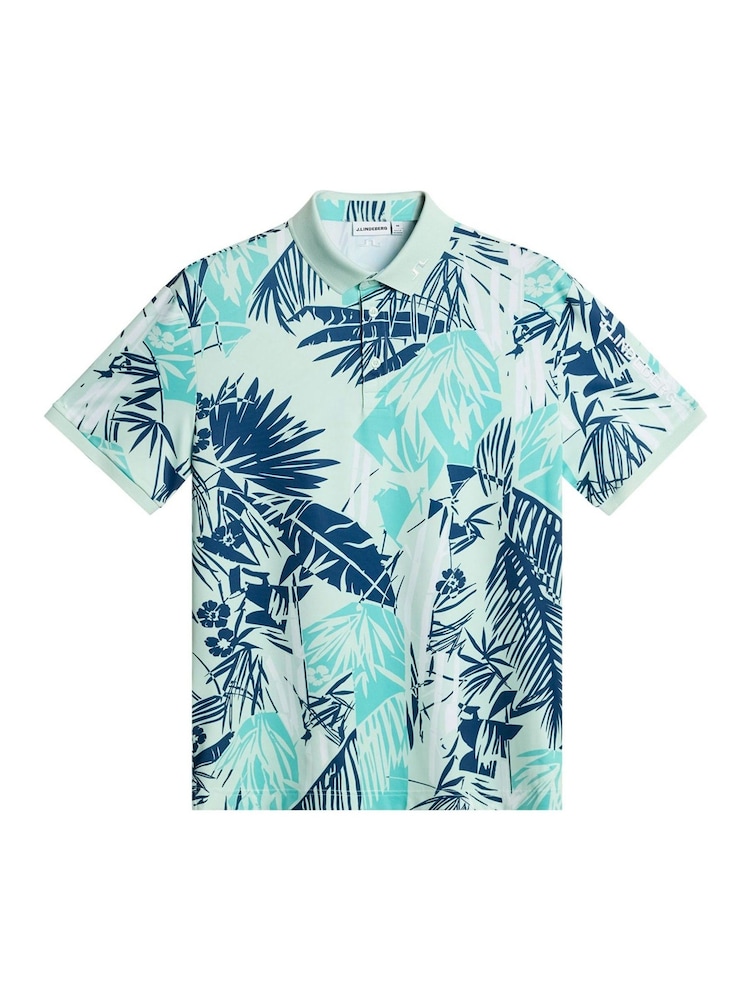 J.Lindeberg Blue Tour Tech Print Polo Shirt - Image 5 of 5 J.Lindeberg Blue Tour Tech Print Polo Shirt - Image 5 of 5