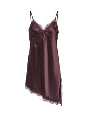 ONLY Brown Aysmetric Lace Detail Satin Dress - Image 6 of 8