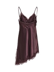 ONLY Brown Aysmetric Lace Detail Satin Dress - Image 7 of 8
