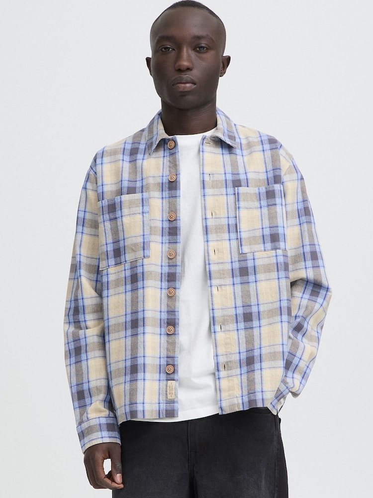 Blend Blue Faust Check Overshirt - Image 1 of 3