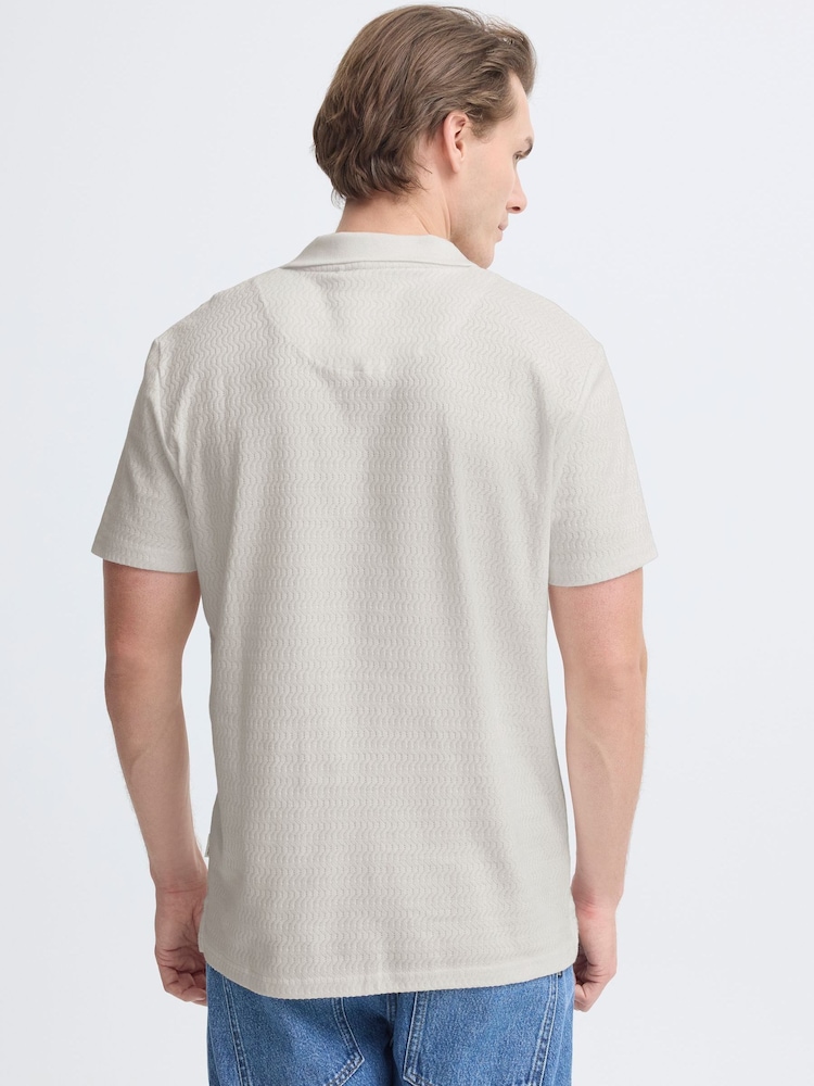 Blend White Eskild Knit Collard Polo Shirt - Image 2 of 8