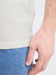 Blend White Eskild Knit Collard Polo Shirt - Image 4 of 8