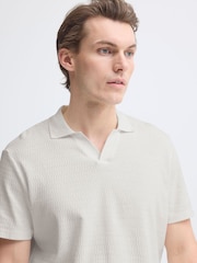Blend White Eskild Knit Collard Polo Shirt - Image 5 of 8