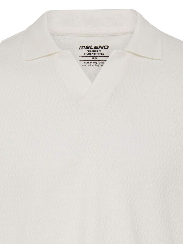 Blend White Eskild Knit Collard Polo Shirt - Image 8 of 8
