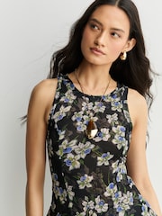 Free People Black Raven Printed Mini Dress - Image 5 of 6