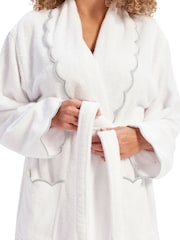 Christy Silver Scallop Edge Embroidered Cotton Bath Robe - Image 3 of 4