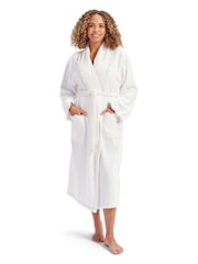 Christy White Scallop Edge Embroidered Cotton Bath Robe - Image 1 of 4