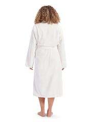 Christy White Scallop Edge Embroidered Cotton Bath Robe - Image 2 of 4
