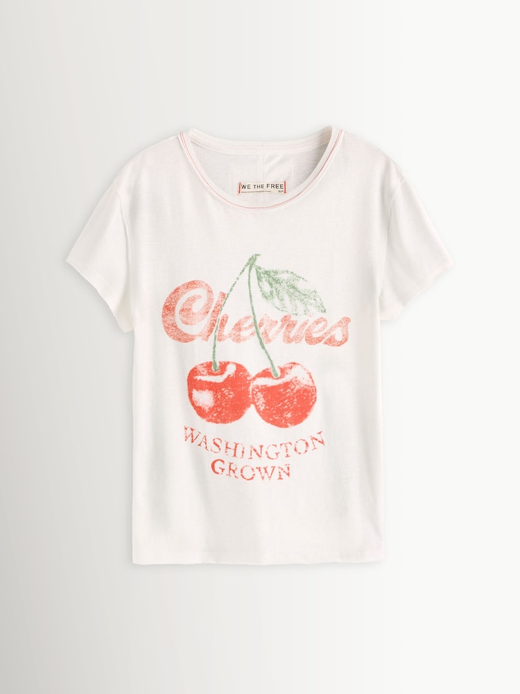 Free People White Nova T-Shirt Graphic - Image 1 of 4