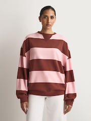 Free People Red Classic Wide Stripe Crew Neck Jumper - Image 1 of 5