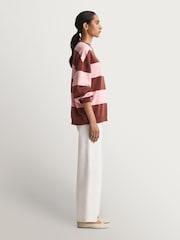 Free People Red Classic Wide Stripe Crew Neck Jumper - Image 3 of 5