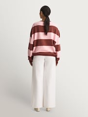 Free People Red Classic Wide Stripe Crew Neck Jumper - Image 4 of 5