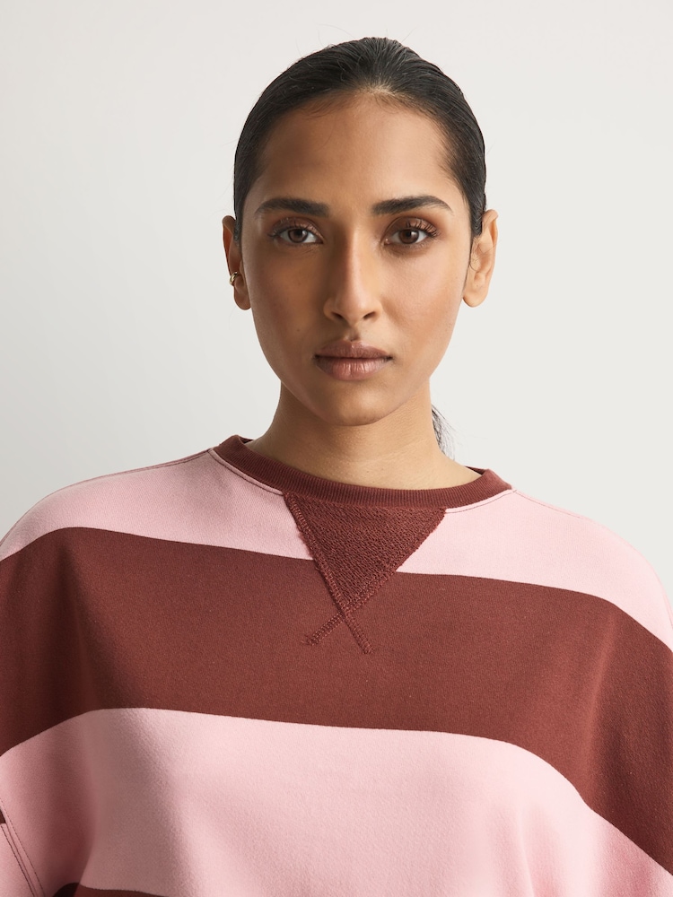 Free People Red Classic Wide Stripe Crew Neck Jumper - Image 5 of 5 Free People Red Classic Wide Stripe Crew Neck Jumper - Image 5 of 5
