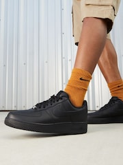 Nike Black Air Force 1 Low Trainers - Image 1 of 9