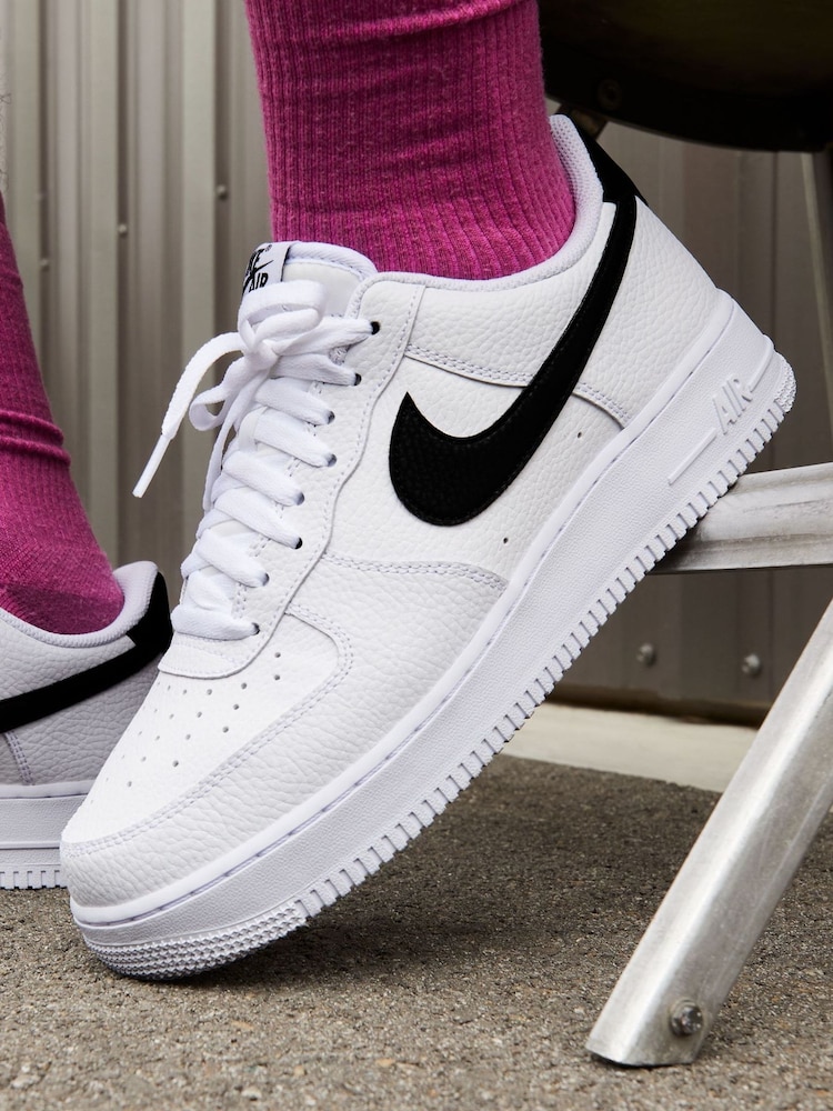 Nike White/Black Air Force 1 Low Trainers - Image 1 of 1