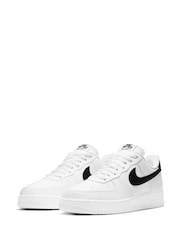 Nike White/Black Air Force 1 Low Trainers - Image 2 of 8