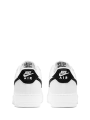 Nike White/Black Air Force 1 Low Trainers - Image 3 of 8