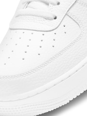 Nike White/Black Air Force 1 Low Trainers - Image 5 of 8