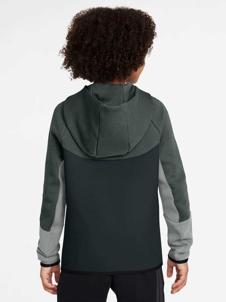 Kamufliažinė žalia - „Nike Tech Fleece“ užtraukiamas džemperis su gobtuvu - 2 paveikslėlis iš 3