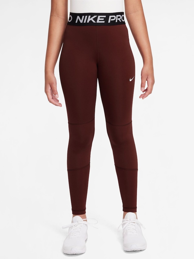 Nike Mystic Date Brown Dri-FIT High Waisted Pro Leggings - Image 1 of 3 Nike Mystic Date Brown Dri-FIT High Waisted Pro Leggings - Image 1 of 3