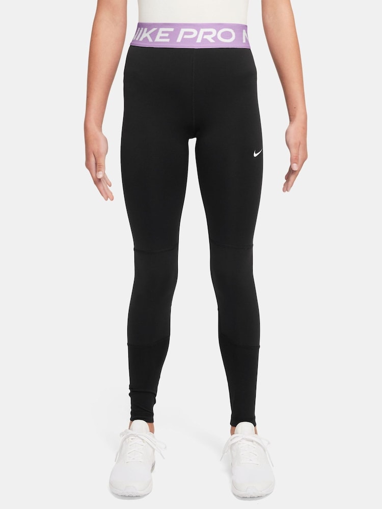 Nike Wolf Grey Dri-FIT High Waisted Pro Leggings - Image 1 of 3 Nike Wolf Grey Dri-FIT High Waisted Pro Leggings - Image 1 of 3