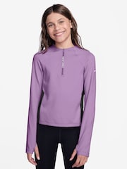 Fioletowy - Bluza Nike Pro Dri-FIT z długim rękawem i krótkim zamkiem - Obraz 1 z 3