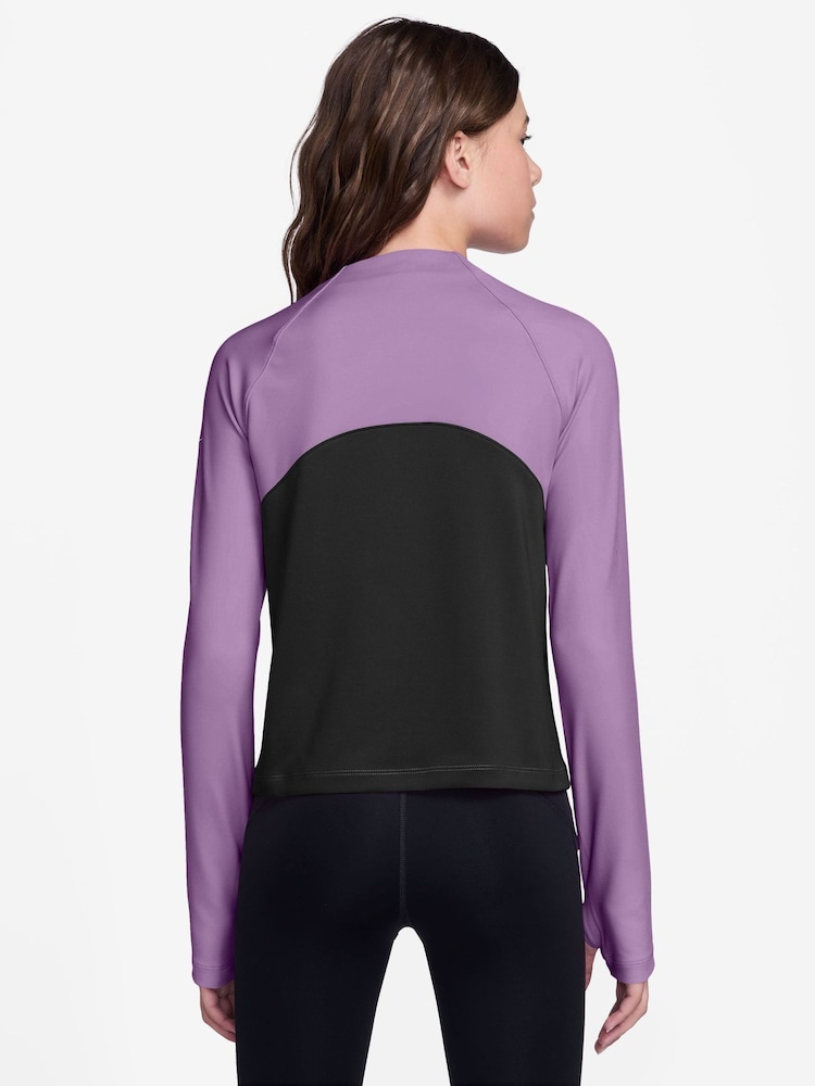 Fioletowy - Bluza Nike Pro Dri-FIT z długim rękawem i krótkim zamkiem - Obraz 2 z 3 Fioletowy - Bluza Nike Pro Dri-FIT z długim rękawem i krótkim zamkiem - Obraz 2 z 3