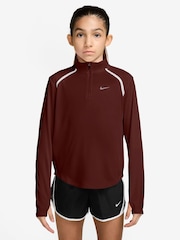 Nike Mystic Date Brown Tempo Dri-FIT Long-Sleeve Half-Zip Top - Image 1 of 4