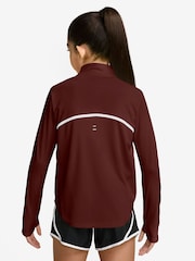 Nike Mystic Date Brown Tempo Dri-FIT Long-Sleeve Half-Zip Top - Image 2 of 4