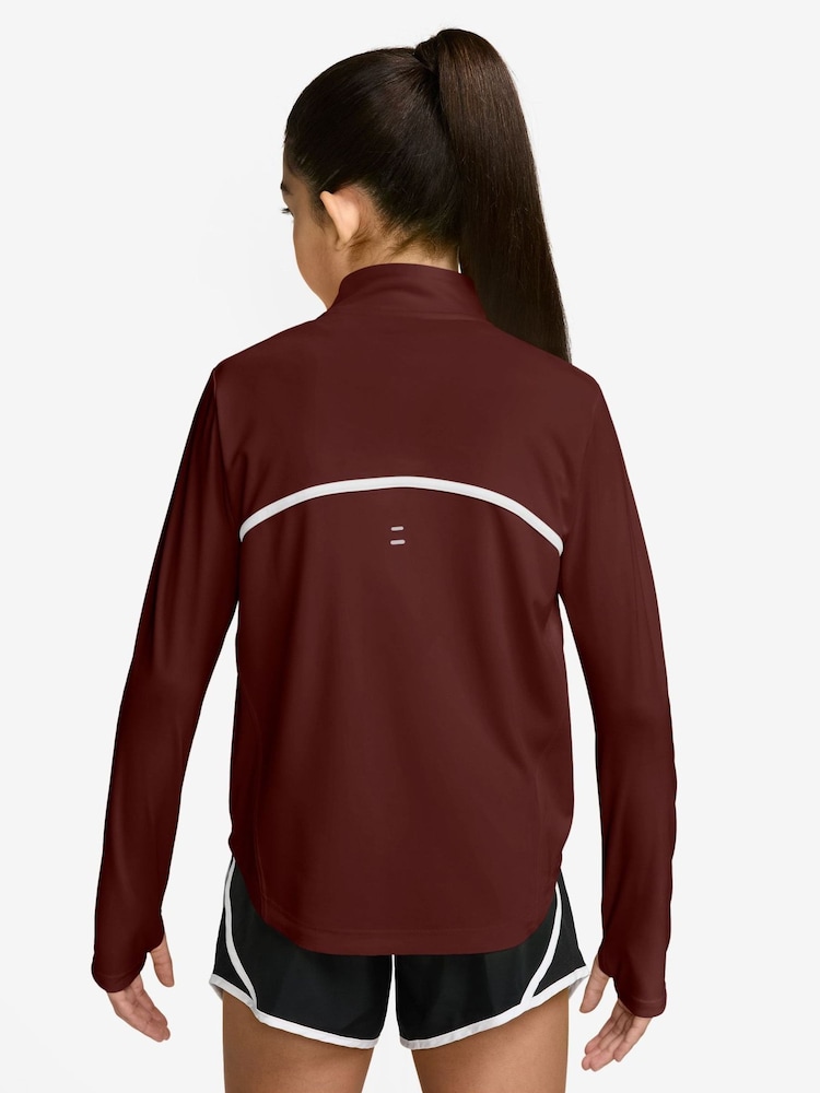 Nike Mystic Date Brown Tempo Dri-FIT Long-Sleeve Half-Zip Top - Image 2 of 4 Nike Mystic Date Brown Tempo Dri-FIT Long-Sleeve Half-Zip Top - Image 2 of 4