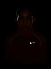Nike Mystic Date Brown Tempo Dri-FIT Long-Sleeve Half-Zip Top - Image 4 of 4