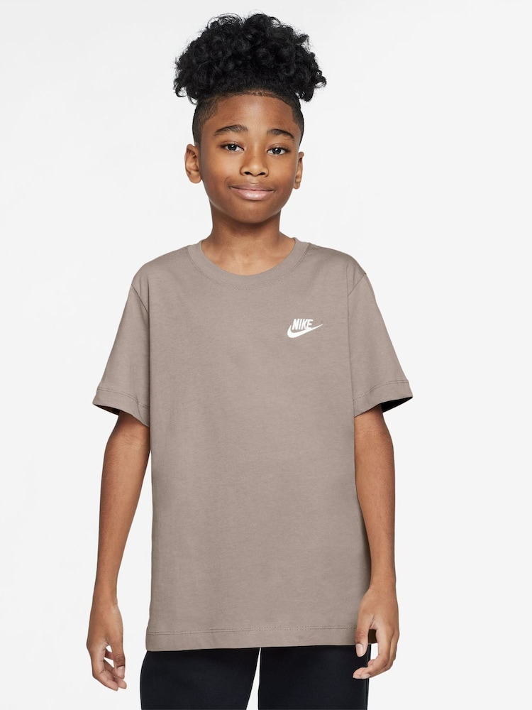 Nike Particle Grey Short Sleeve Club T-Shirt - Image 1 of 3
