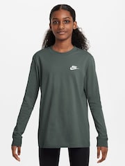 Nike Camo Green Sportswear Long Sleeve T-Shirt - Image 1 of 3