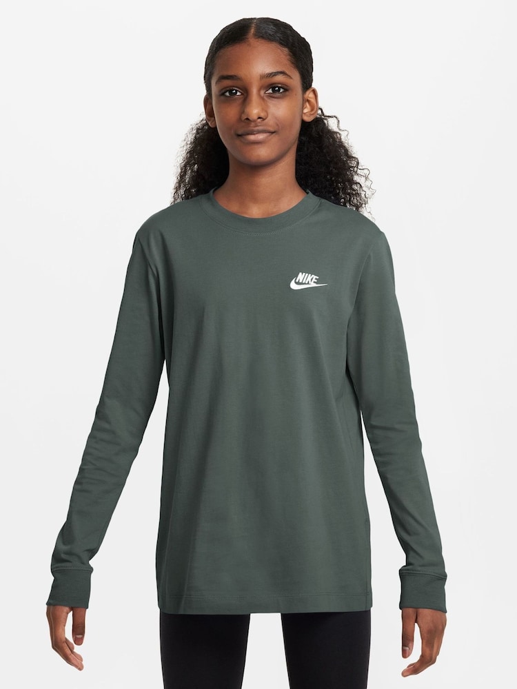 Nike Camo Green Sportswear Long Sleeve T-Shirt - Image 1 of 3