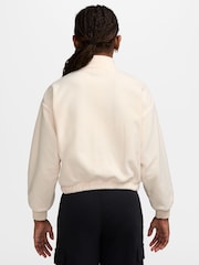 Nike Chalk White Sportswear Fleece Long-Sleeve Jacket - Image 2 of 3
