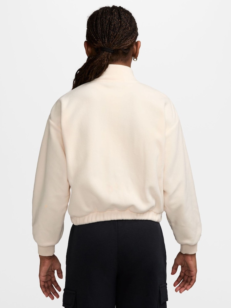 Nike Chalk White Sportswear Fleece Long-Sleeve Jacket - Image 2 of 3