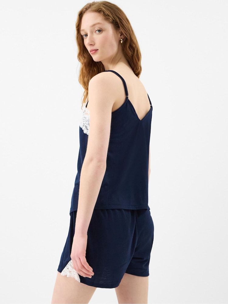 Accessorize Blue Lace Trim Short Pyjamas Set - Image 2 of 4