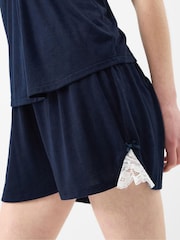 Accessorize Blue Lace Trim Short Pyjamas Set - Image 3 of 4