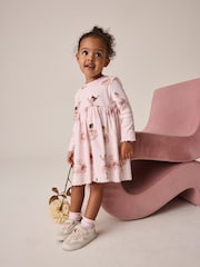 Pink Long Sleeve Ribbed Dress (3mths-7yrs) - Image 1 of 7
