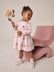 Pink Long Sleeve Ribbed Dress (3mths-7yrs) - Image 2 of 7