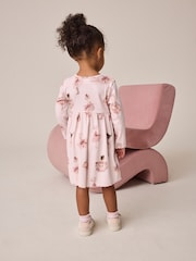 Pink Long Sleeve Ribbed Dress (3mths-7yrs) - Image 3 of 7