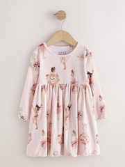 Pink Long Sleeve Ribbed Dress (3mths-7yrs) - Image 4 of 7