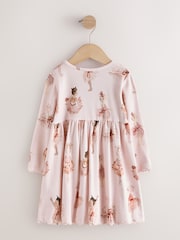 Pink Long Sleeve Ribbed Dress (3mths-7yrs) - Image 5 of 7