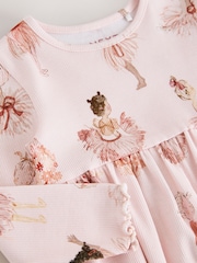 Pink Long Sleeve Ribbed Dress (3mths-7yrs) - Image 7 of 7