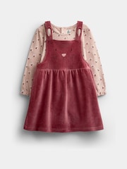 Jojo Maman Bébé Pink Bunny Velour Dress Set - Image 1 of 7